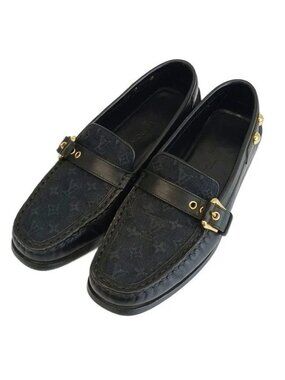 Louis Vuitton Monogram Mini Driving Shoes Loafers Canvas Leather Belt